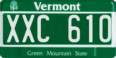 VT license plate XXC610
