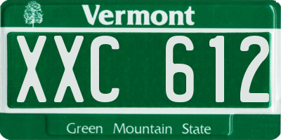 VT license plate XXC612