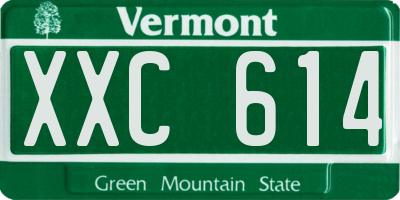 VT license plate XXC614