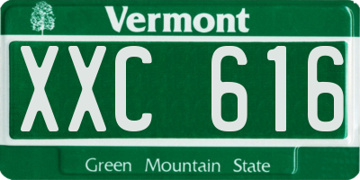 VT license plate XXC616