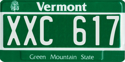 VT license plate XXC617