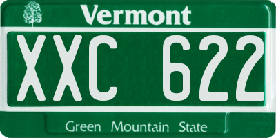 VT license plate XXC622