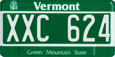 VT license plate XXC624