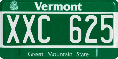 VT license plate XXC625