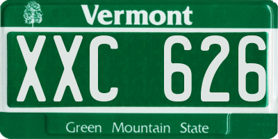 VT license plate XXC626