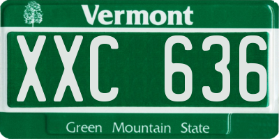 VT license plate XXC636