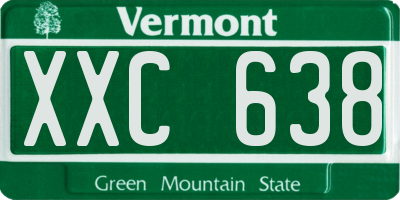 VT license plate XXC638