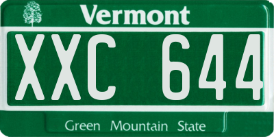 VT license plate XXC644