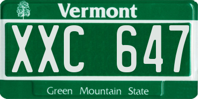 VT license plate XXC647