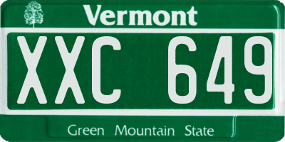 VT license plate XXC649