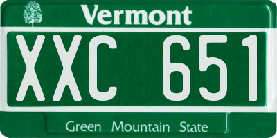VT license plate XXC651