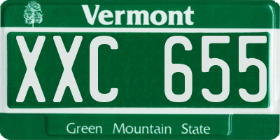 VT license plate XXC655