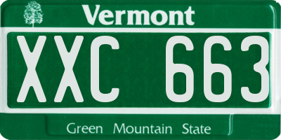 VT license plate XXC663