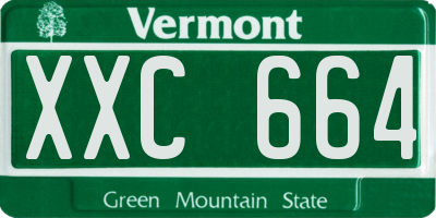 VT license plate XXC664