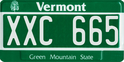 VT license plate XXC665