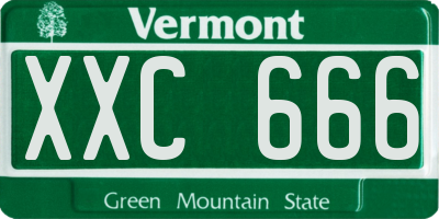VT license plate XXC666