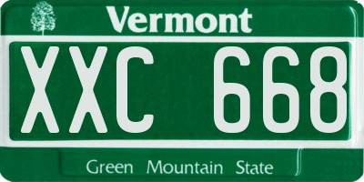 VT license plate XXC668