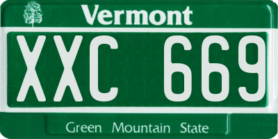 VT license plate XXC669