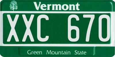 VT license plate XXC670