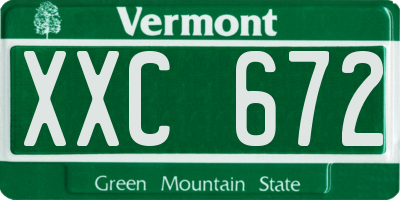 VT license plate XXC672