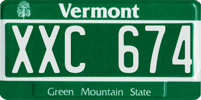 VT license plate XXC674