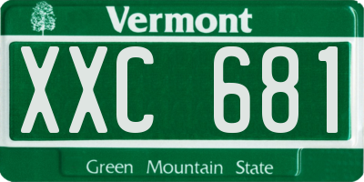 VT license plate XXC681