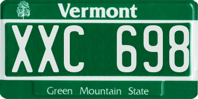 VT license plate XXC698