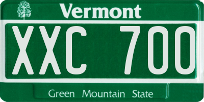 VT license plate XXC700