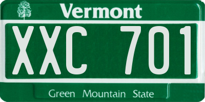 VT license plate XXC701