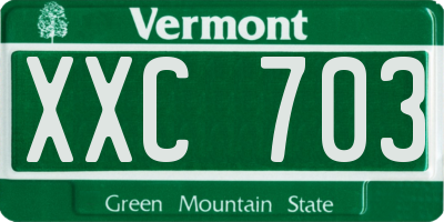VT license plate XXC703
