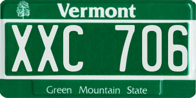 VT license plate XXC706