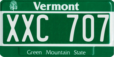 VT license plate XXC707