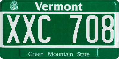 VT license plate XXC708