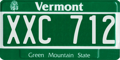 VT license plate XXC712
