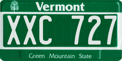 VT license plate XXC727
