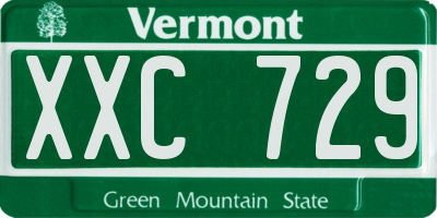 VT license plate XXC729