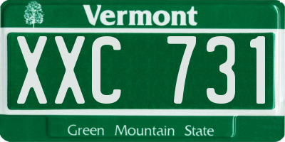 VT license plate XXC731