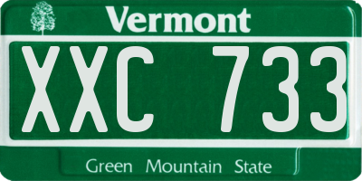 VT license plate XXC733