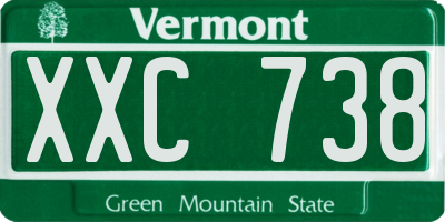 VT license plate XXC738