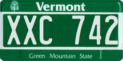 VT license plate XXC742
