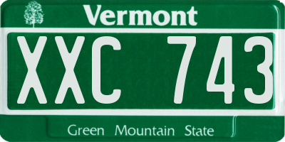 VT license plate XXC743