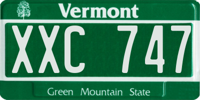 VT license plate XXC747