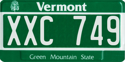 VT license plate XXC749