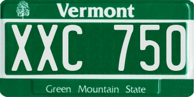 VT license plate XXC750