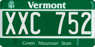 VT license plate XXC752