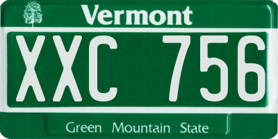 VT license plate XXC756