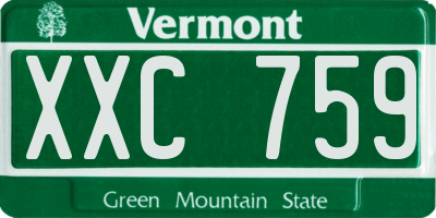 VT license plate XXC759