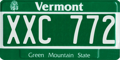 VT license plate XXC772