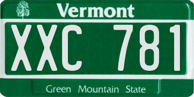 VT license plate XXC781
