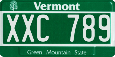 VT license plate XXC789